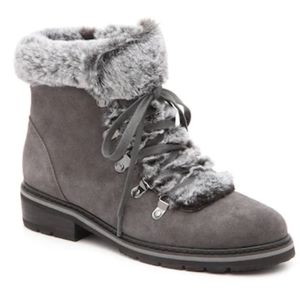 Blondo NWOT Waterproof Veer Grey Suede Winter Faux Fur Winter Boots, Woman's 7.5